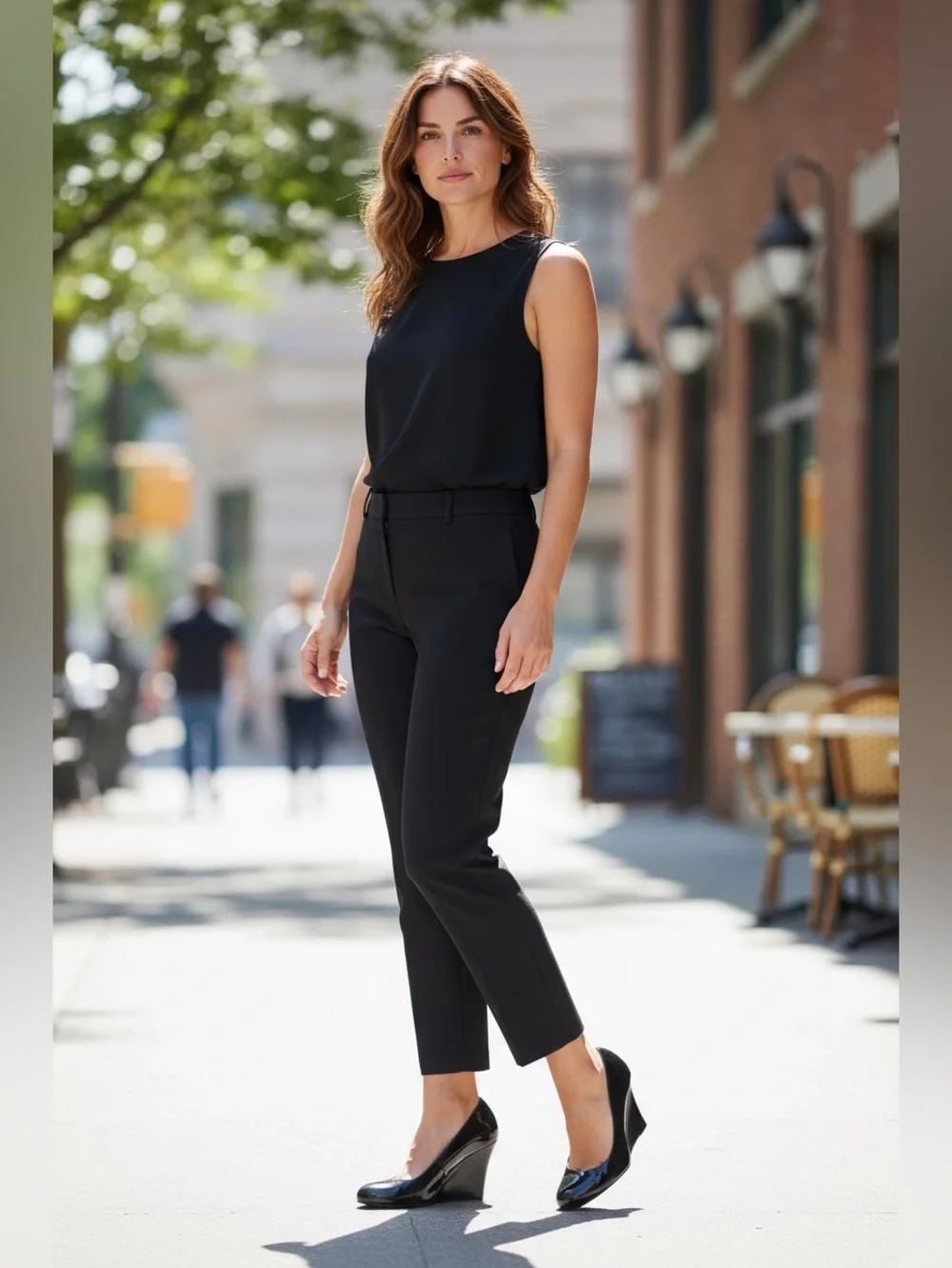 KATE SPADE NEW YORK AUTH $399 Women's Black Patent Leather Amory Wedge Pump 5.5